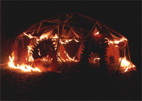 flaming geodesic dome
